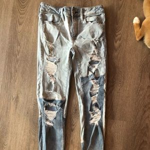 American Eagle distressed multicolored jeans